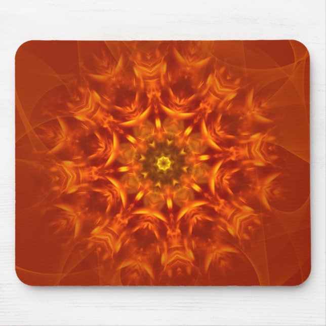 Mousepad Mandala Sunlight Orange Patterno (Frente)
