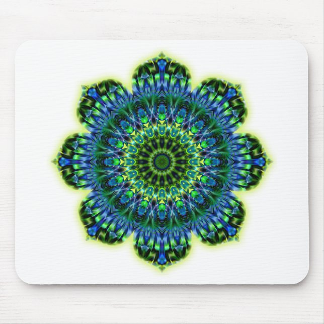 Mousepad Mandala verde azul (Frente)