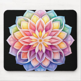 Mousepad Mandalas Florais Arco-Íris Brilhante