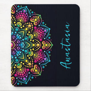 Mousepad Mandalas Pontilhadas Arco-íris