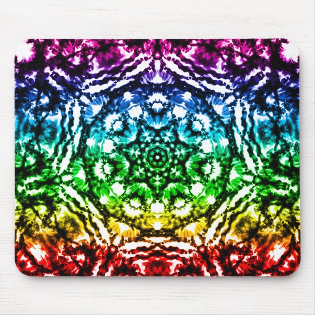 Mousepad Mandarim de Tinta Tie Dye Arco-íris (Frente)