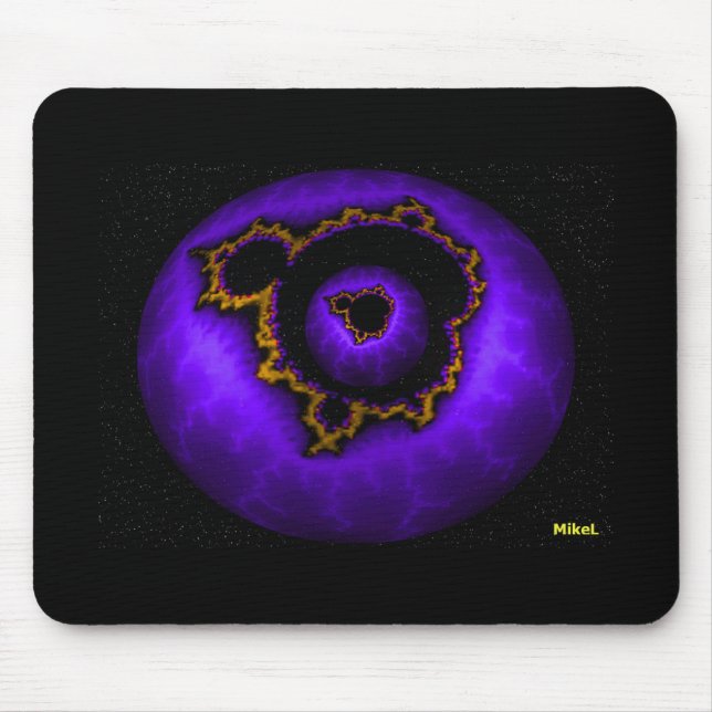 Mousepad Mandelbrot Eleitrificado Roxo Em Mandelbrot (Frente)