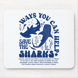 Mousepad Maneiras De Ajudar A Salvar Os Tubarões