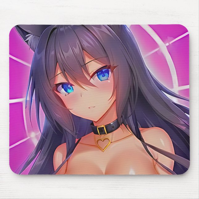 Mousepad Manga Cat Girl "Eyes on you" (Frente)