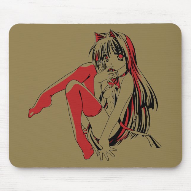 Mousepad Mangá R & B, Anime Loli Gatinho Nekomimi Furry (Frente)