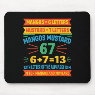 Mousepad Mangos Mostarda 67 Camiseta Engraçada Código Alfab