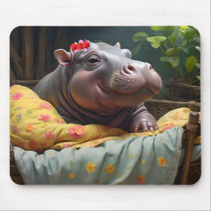 Mousepad "Manhã: Bebês Acordares de Hippo na Cesta,