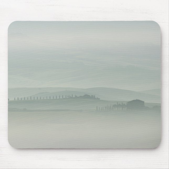 Mousepad Manhã Pastel em Toscânia nevoenta (Frente)