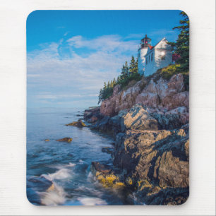 Mousepad Manhã Sun no farol baixo do porto