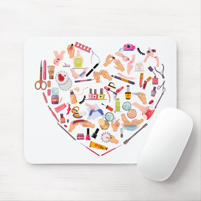 Mousepad Manicurist - Coração da Ferramenta do Técnico de N (Com mouse)
