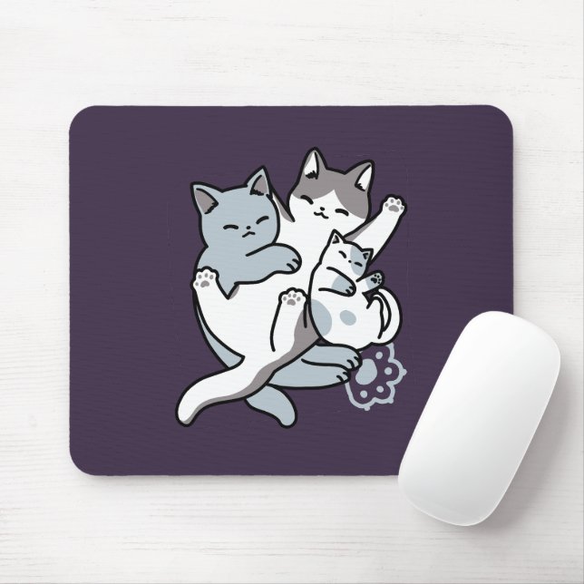 Mousepad Manípulo De Rato - Gatos De Dormir Em Cute (Com mouse)