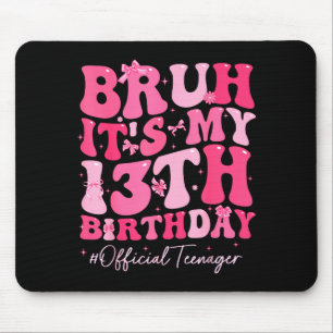 Mousepad Mano É Meu 13º Aniversário Oficial Adolescente Coq