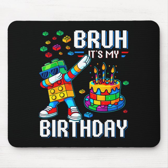 Mousepad Mano É Meu Aniversário Mestre Construtor Dabbing B (Frente)