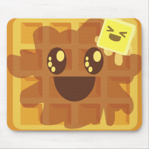 Mousepad manteiga do waffle do kawaii & pequeno almoço do