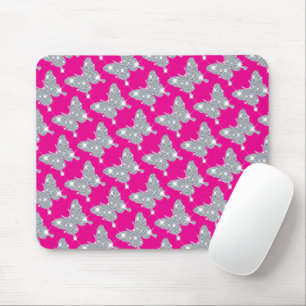 Mousepad Manteiga Faux Diamond, Rosa Quente Funda, Padrão