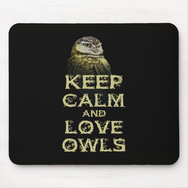 Mousepad Mantenha a Calma e Ame Corujas Presente Original d (Frente)