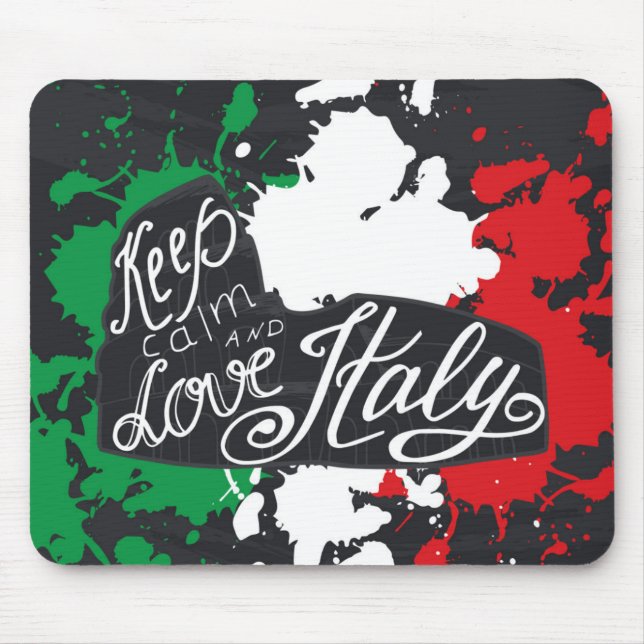 Mousepad Mantenha a calma e ame Italia (Frente)