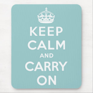 Mousepad Mantenha a calma e continue a azul claro