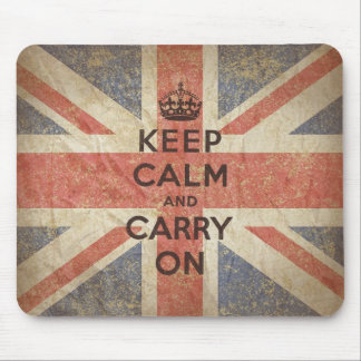 Mousepad Mantenha a calma e continue com bandeira BRITÂNICA