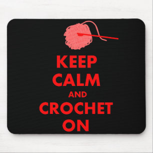 Mousepad Mantenha a calma e Crochet em presentes
