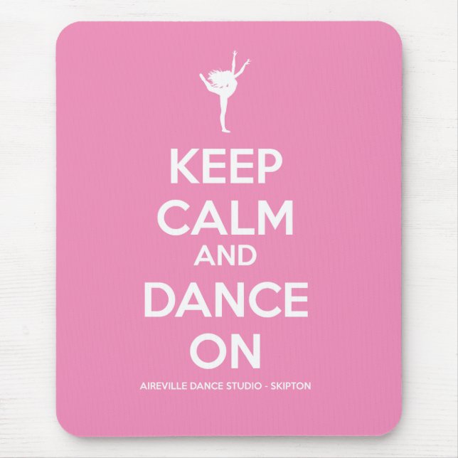 Mousepad Mantenha a calma e dance em Mousemat cor-de-rosa (Frente)