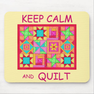 Mousepad Mantenha a calma e estofe a multi edredão de