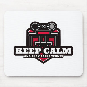 Mousepad Mantenha a Calma e Jogue Tênis de Mesa