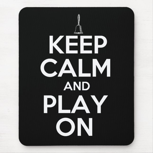 Mousepad Mantenha a calma e o jogo em Handbells (Frente)