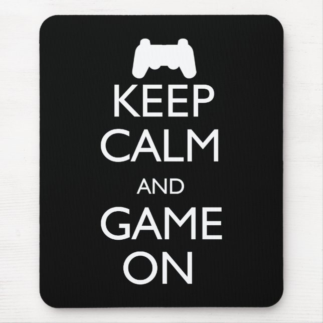 Mousepad Mantenha a calma e o jogo sobre (Frente)