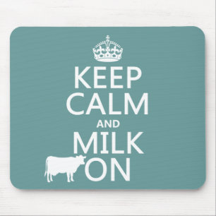 Mousepad Mantenha a calma e ordenhe-a em (as vacas) (em