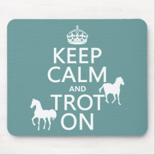 Mousepad Mantenha a calma e trote sobre - cavalos - todas