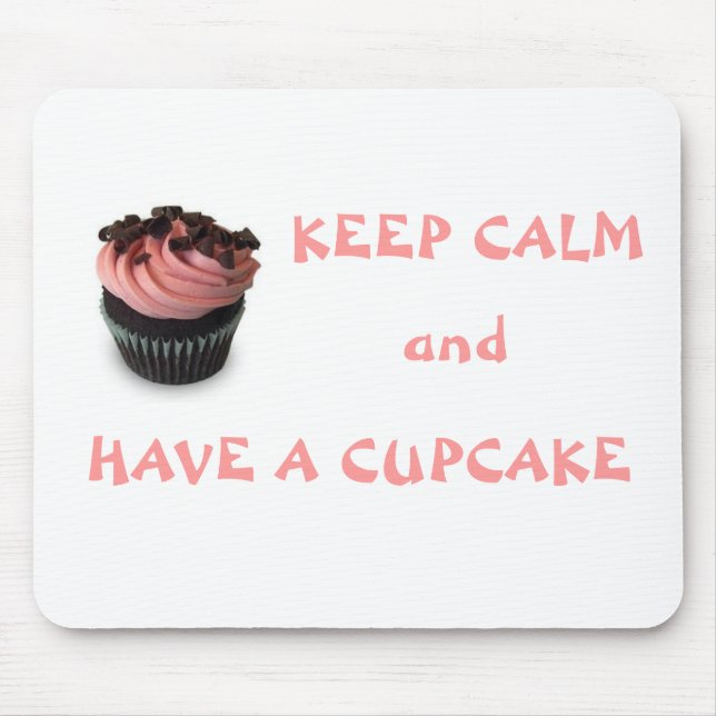 Mousepad Mantenha a calma & tenha um cupcake (Frente)