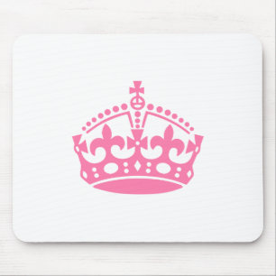 Mousepad Mantenha calma, coroa rosa de vitória