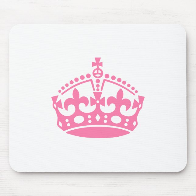 Mousepad Mantenha calma, coroa rosa de vitória (Frente)
