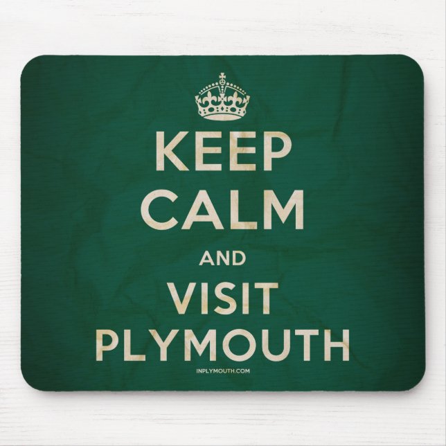 Mousepad "Mantenha calmo e visita Plymouth" Mousemat (Frente)