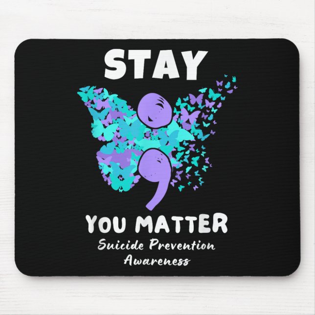 Mousepad Mantenha-Se Atento À Prevenção Do Suicídio Borbole (Frente)