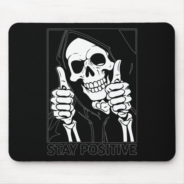 Mousepad Mantenha-Se Positivo, Halloween, De Ceifador De Es (Frente)
