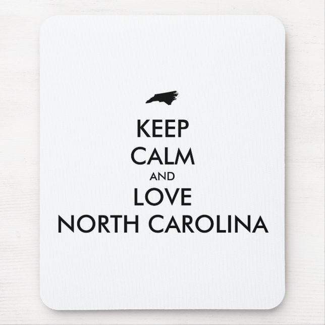 Mousepad Manter calmo e amar calmo no norte da CAROLINA (Frente)