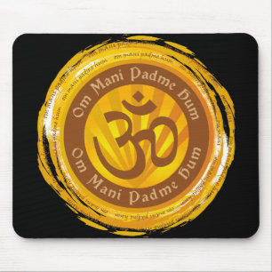Mousepad Mantra tibetana com símbolo de Aum