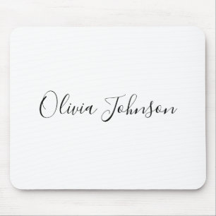 Mousepad Manual do Mouse Branco Preto com Nome Personalizad