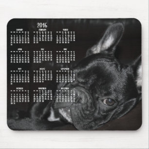 Mousepad Manual do Rato de Calendário do Bulldog Francês 20