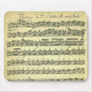 Mousepad Manuscrito da música de Bach Partita para o