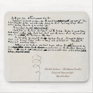 MOUSEPAD MANUSCRITO DE CHARLES DICKENS DAS CANÇÕES DE NAT