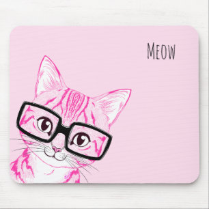 Mousepad Mão adorável tapete do rato Nerdy tirado do rosa