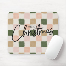 Mousepad Mão artística pintada com cheque Feliz Natal