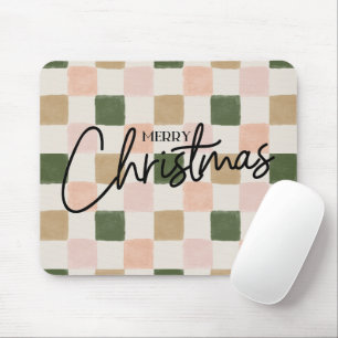 Mousepad Mão artística pintada com cheque Feliz Natal
