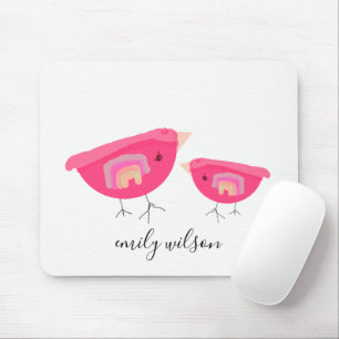 Mousepad Mão Bonita Desenhada Arco-Íris Rosa Pia-Mãe Beb