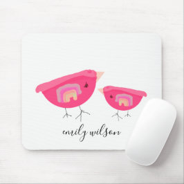 Mousepad Mão Bonita Desenhada Arco-Íris Rosa Pia-Mãe Bebê