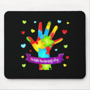 Mousepad Mão de Conscientização sobre Autismo, Conscientiza