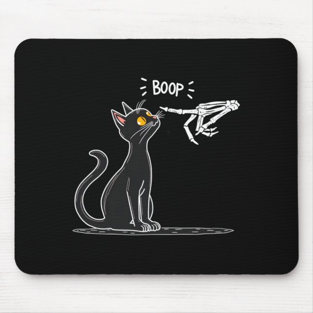 Mousepad Mão de Esqueleto de Gato Preto Boop Performance de (Frente)